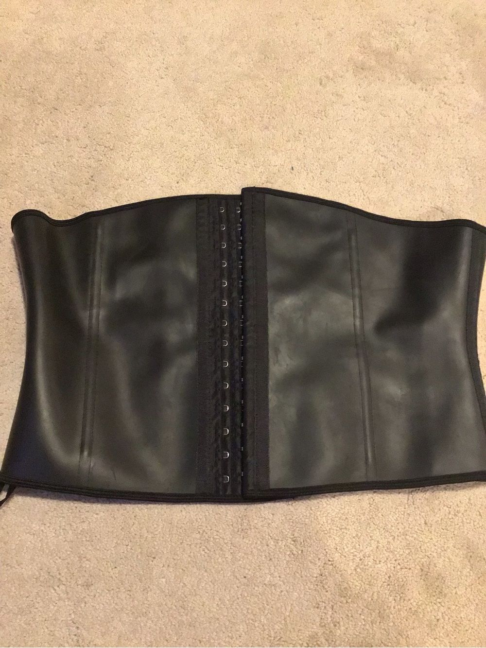 NWOT Shaperx Black Waist Trainer Corset with Front Hook Closure